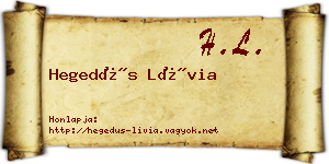 Hegedűs Lívia névjegykártya