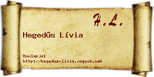 Hegedűs Lívia névjegykártya